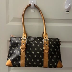 Dooney & Bourke Black and Tan Satchel
